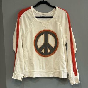 Lauren Moshi cream peace graphic sweatshirt XS